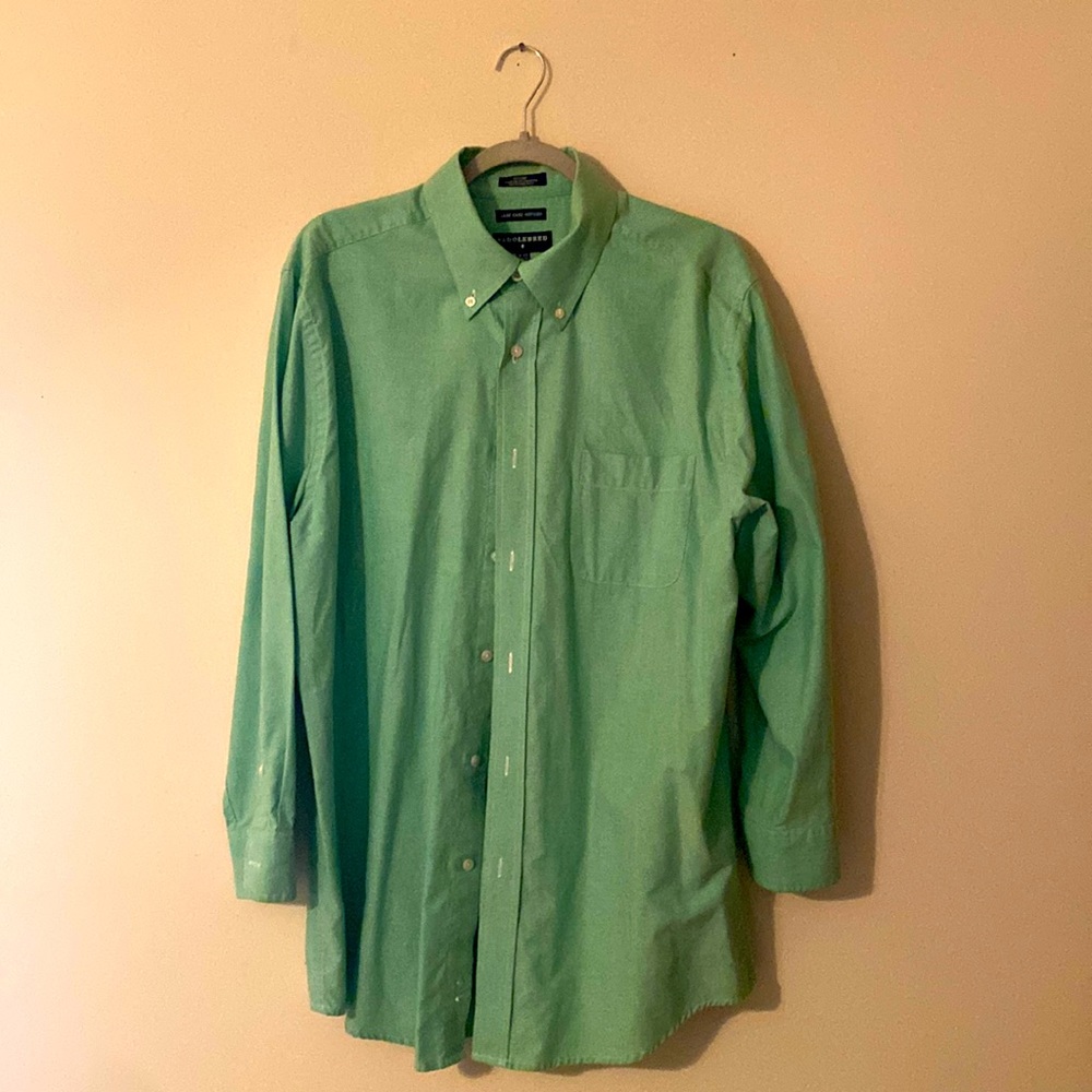 Green button down